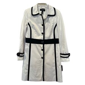 Alfani women’s White & Black Trench Coat Sz.10 NWT